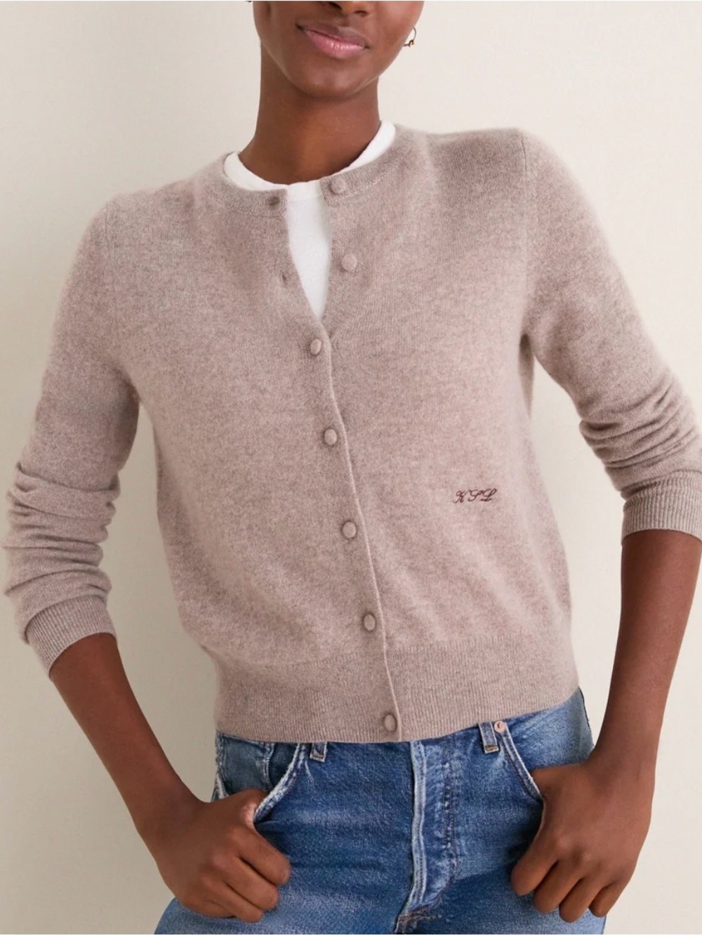 Tuckernuck Riley cardigan pink cashmere M medium $188